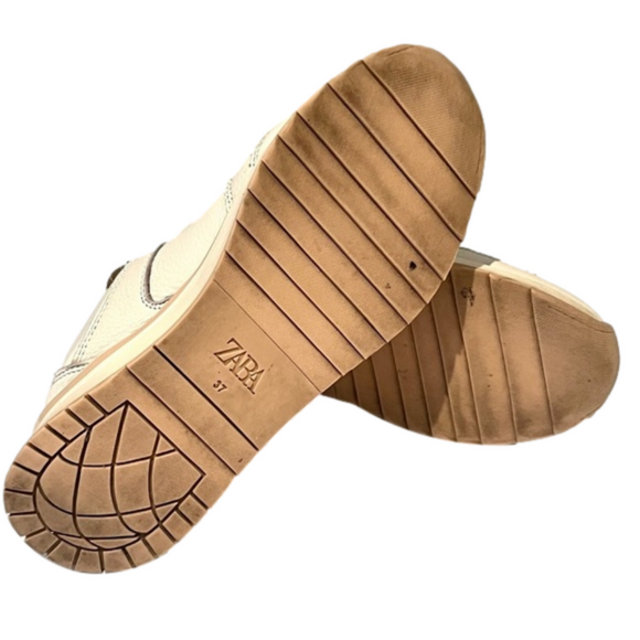 Zara Off White and Pink Leather Lace Up Chunky Sneakers size 7 - Picture 7 of 7